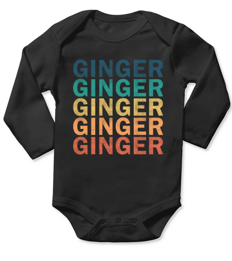 Ginger Name T Shirt - Ginger Vintage Retro Name Gi Long Sleeve Baby One-Piece