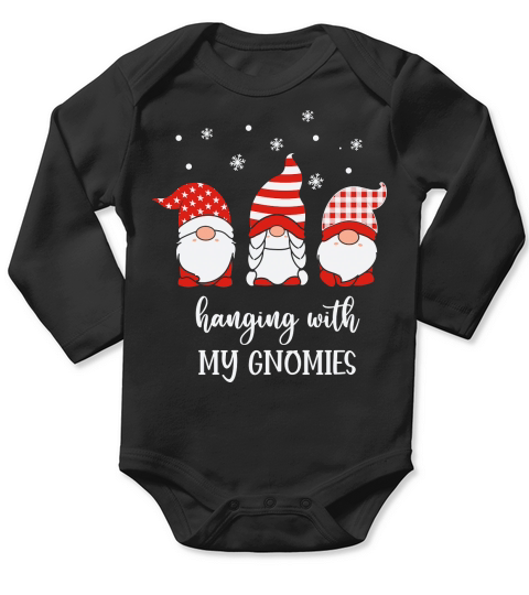 Hanging with my gnomies Christmas Long Sleeve Baby One-Piece