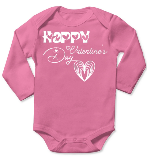 Happy Valentines Day Long Sleeve Baby One-Piece