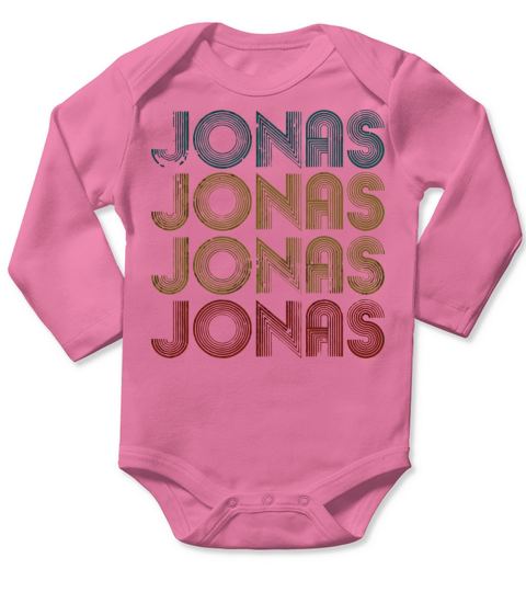 Jonas First Given Name Pride Vintage Distressed Long Sleeve Baby One-Piece
