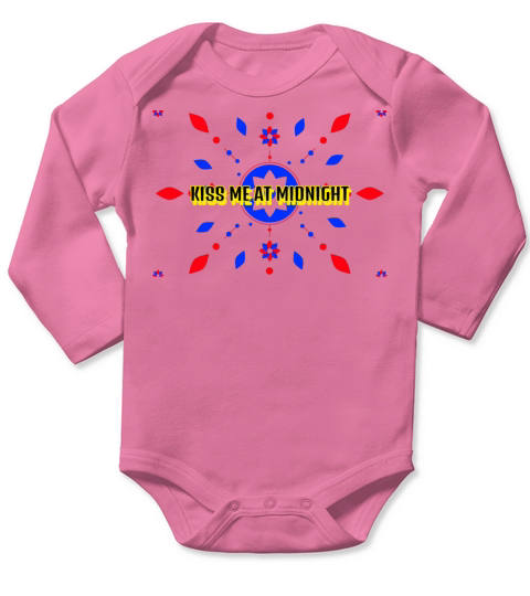 Kiss Me At Midnight NYE New Years Eve T-Shirt Long Sleeve Baby One-Piece