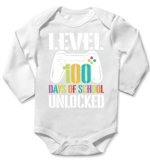 Level 100 Days of School Unlocked Long Sleeve Baby One-Piece