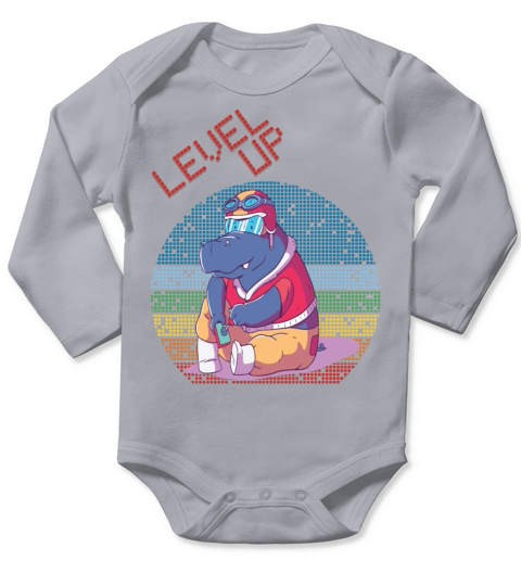 Level Up Gamer Video Games Retro Vintage Gaming Wo Long Sleeve Baby One-Piece