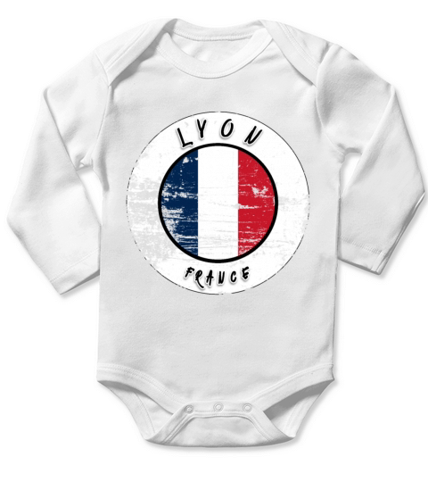 Lyon France Vintage Long Sleeve Baby One-Piece