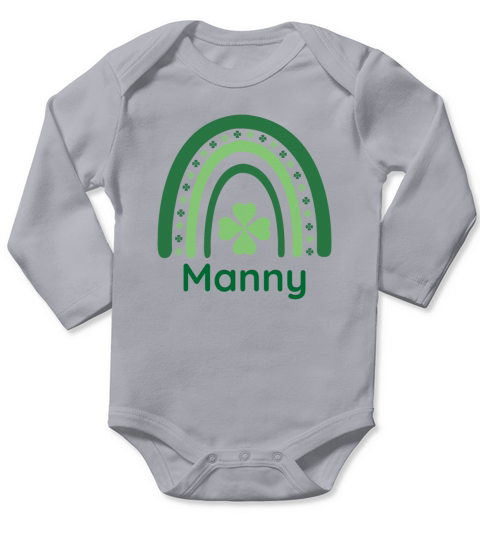 Manny Clover Charm Boho Rainbow Long Sleeve Baby One-Piece