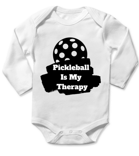 Pickleball Is My Therapy Long Sleeve Baby One-Piece
