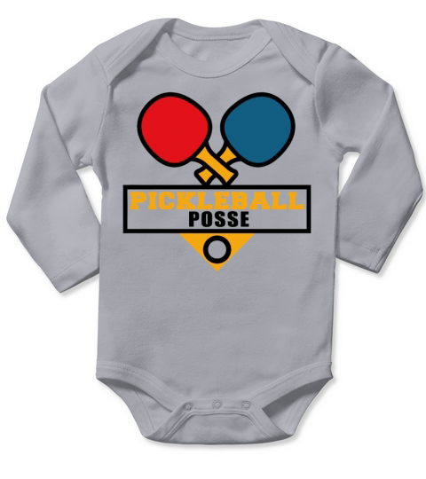 PICKLEBALL POSSE FUNNY PICKLEBALL QUOTE Long Sleeve Baby One-Piece