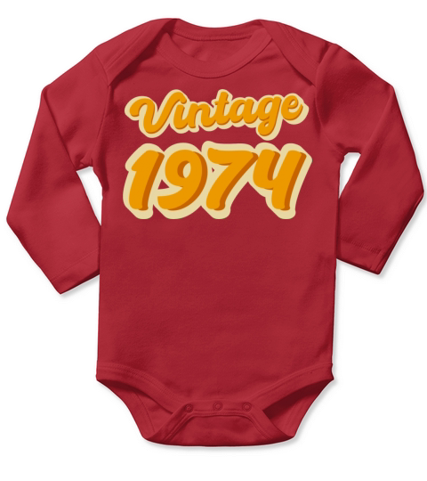 Retro Vintage 1974 Long Sleeve Baby One-Piece