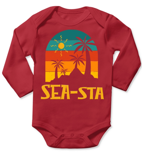 Seasta Beach Summer Ocean Tropical Seaside Trip Long Sleeve Baby One-Piece