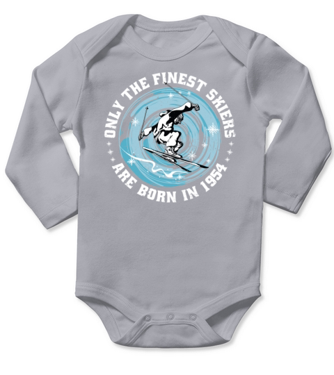 Skiers Skier Vintage born in 1954 Birthday Ski Long Sleeve Baby One-Piece