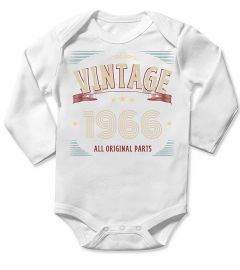 VINTAGE 1966 ALL ORIGINAL PARTS Long Sleeve Baby One-Piece