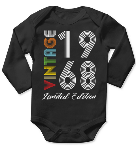 Vintage 1968 Vintage Birthday Retro Vintage Long Sleeve Baby One-Piece