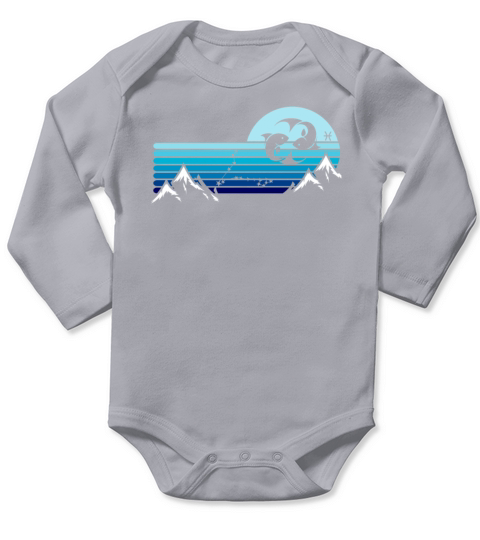 Zodiac Pisces Star Sign Long Sleeve Baby One-Piece