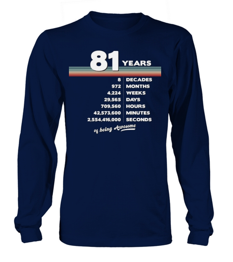 81st Birthday Vintage 81 Years Old Retro 972 Long sleeved Unisex