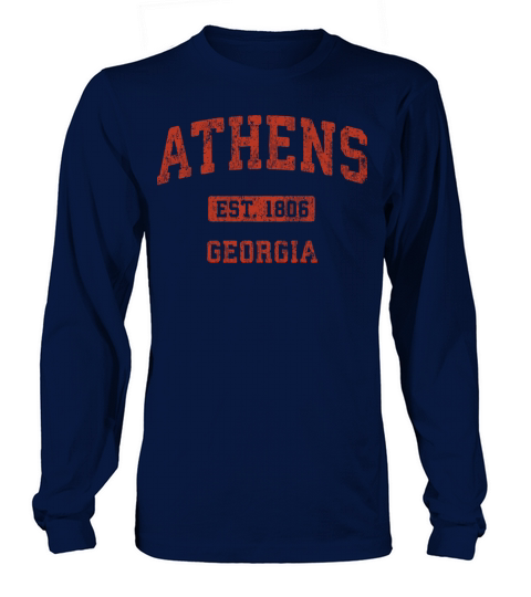 Athens Georgia Vintage Athletic Sports Design Long sleeved Unisex