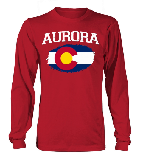 Aurora Co Colorado Flag Vintage Usa Sports Men Wom Long sleeved Unisex