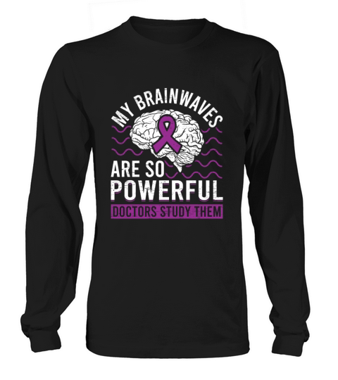 Brainwaves Brain Purple Ribbon Epileptic Epilepsy Long sleeved Unisex