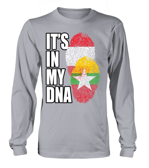 Burmese And Austrian Mix Heritage DNA Flag Long sleeved Unisex