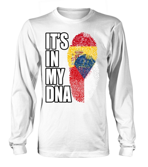 Czech And Spaniard Mix Heritage DNA Flag Long sleeved Unisex
