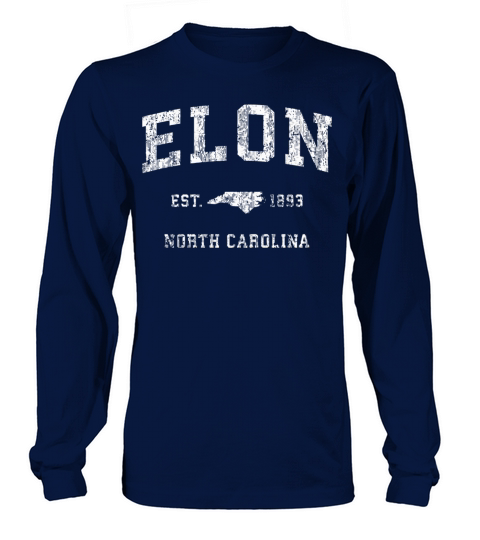 Elon North Carolina Nc Vintage Athletic Sports Des Long sleeved Unisex