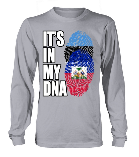 Estonian And Haitian Mix Heritage DNA Flag Long sleeved Unisex