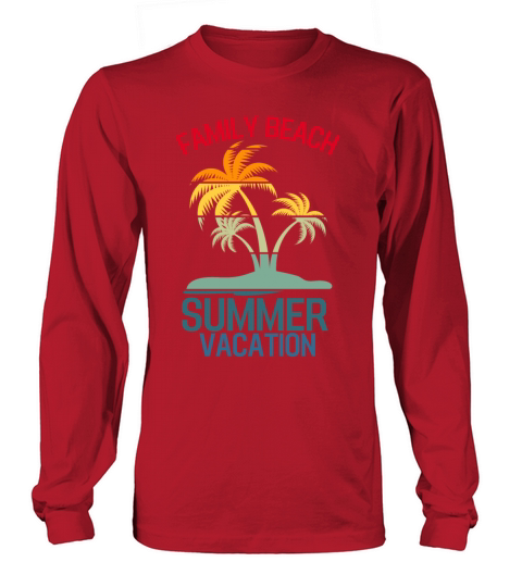 Family Beach Summer Vacation Sunset Vintage Long sleeved Unisex