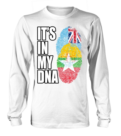 Fijian And Burmese Mix Heritage DNA Flag Long sleeved Unisex