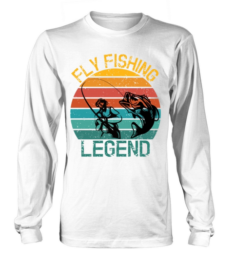 Fly Fishing Legend Sunset Vintage Fisherman Cool Long sleeved Unisex