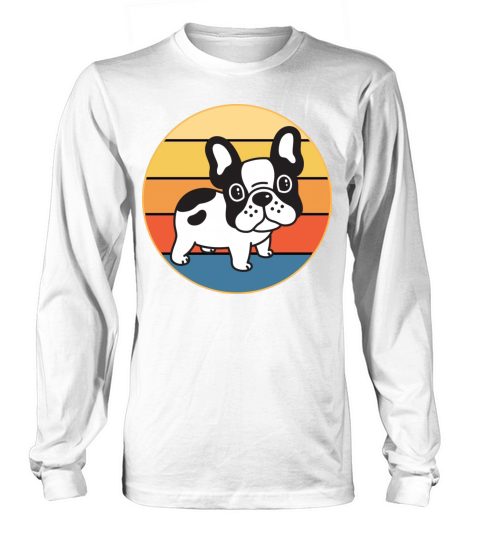 French Bulldog Dog Breed Vintage Retro Sunset Long sleeved Unisex