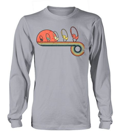 Headphones Retro Vintage Sunset Rainbow Color Long sleeved Unisex