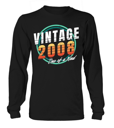 Vintage 2008 Shirt for Men Women 15 Year Old 15th Long sleeved Unisex