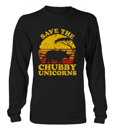 Vintage Save The Chubby Unicorns Costume Rhino Lov Long sleeved Unisex