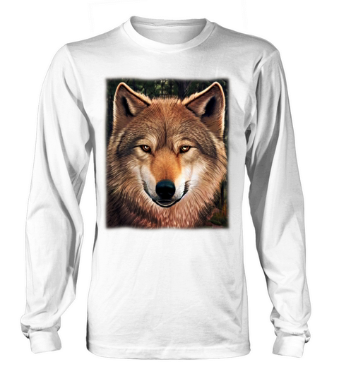 Wolf artwork design predator face imprint Long sleeved Unisex
