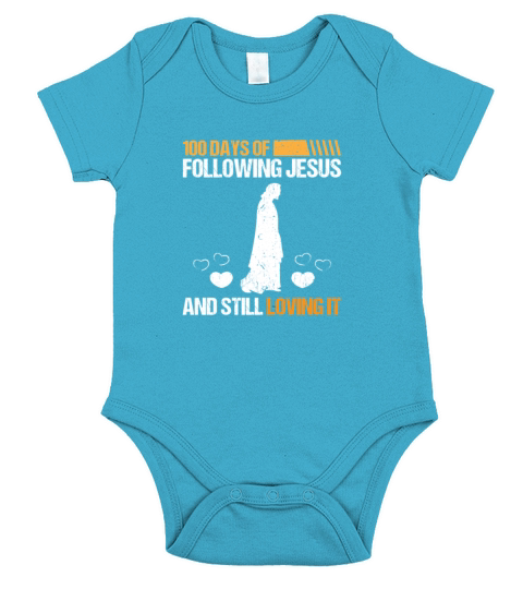100 Days of Folowing Jesus Love Christian Short Sleeve Baby One-Piece