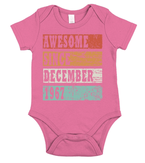 1967 December vintage birthday Short Sleeve Baby One-Piece