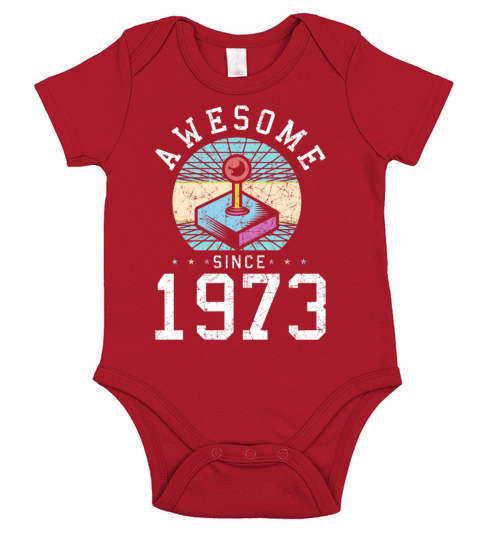1973 Vintage Gamer Retro age Birthday gift idea Short Sleeve Baby One-Piece
