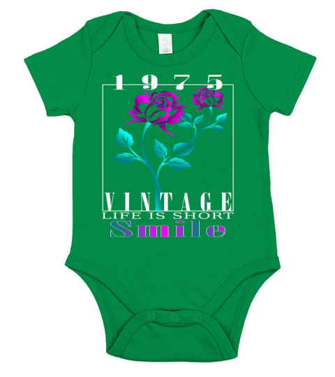 1975 Born Vintage Rose Gift Short Sleeve Baby One-Piece