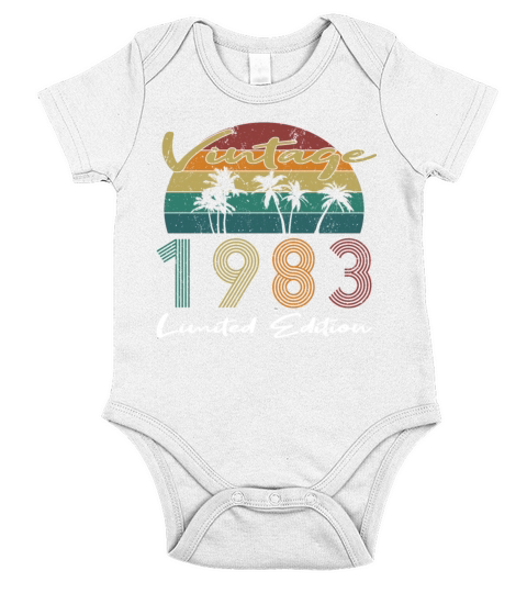 40th birthday vintage 1983 limited edition Short Sleeve Baby One-Piece