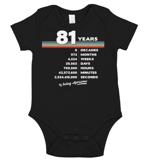 81st Birthday Vintage 81 Years Old Retro 972 Short Sleeve Baby One-Piece