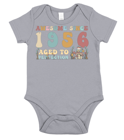 Awesome since 1956 - 67th Birthday - 2023 Groovy Short Sleeve Baby One-Piece
