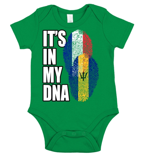 Barbadian And French Mix Heritage DNA Flag Short Sleeve Baby One-Piece