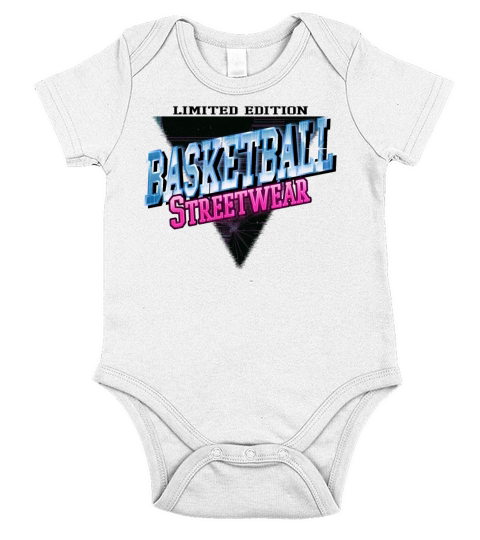 Basketball Sports Font Vintage Retro Streetwear Short Sleeve Baby One-Piece