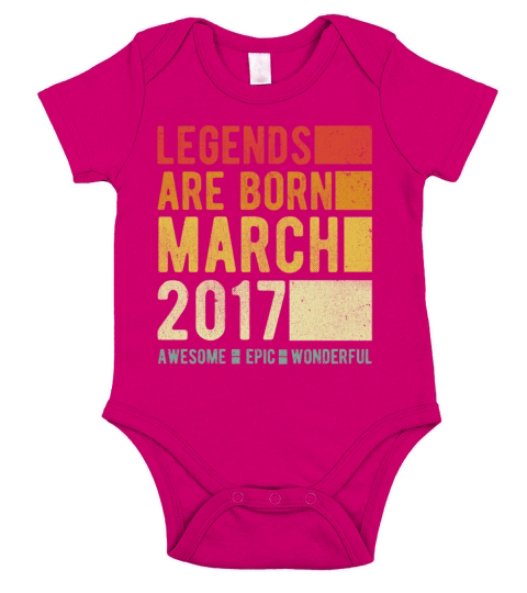 Birthday March 2017 Short Sleeve Baby One-Piece