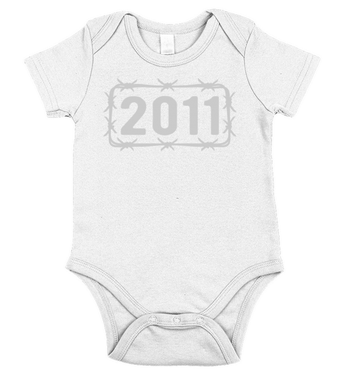Birthday Vintage 2011 Barbed Wire Short Sleeve Baby One-Piece