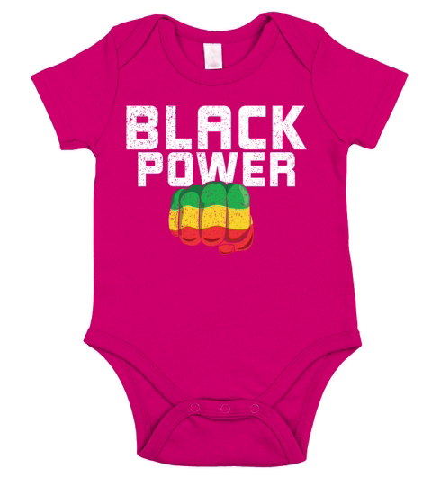Black Powerful Fist Pride Black History Month Short Sleeve Baby One-Piece