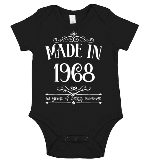Born in 1968 54 Years Old Made in 1968 54th Birthd Short Sleeve Baby One-Piece