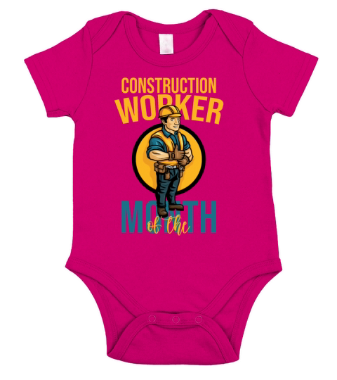 Construction Worker Of The Month Funny Gift Short Sleeve Baby One-Piece