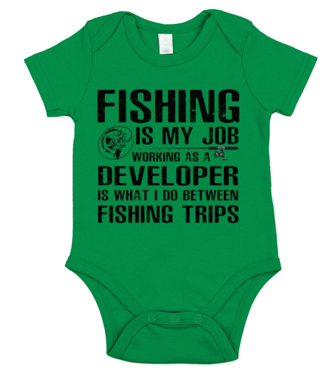 Developer Funny Fishing Short Sleeve Baby One-Piece