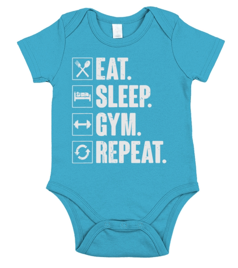 Eat Sleep Gym Repeat Funny Vintage Workouteat slee Short Sleeve Baby One-Piece