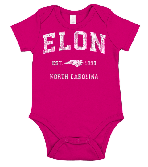 Elon North Carolina Nc Vintage Athletic Sports Des Short Sleeve Baby One-Piece
